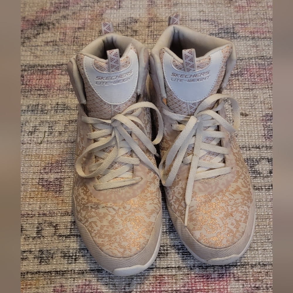 Rose Gold High-Top Sneakers Size 7